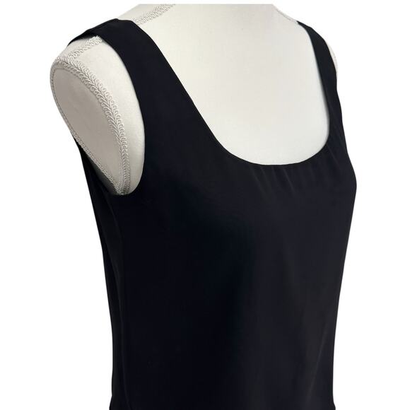 Vintage NITELINE DELLA ROUFOGALI Top Womens 4 Black Tank Chiffon Overlay Dressy - Picture 5 of 11